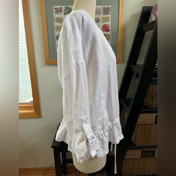 🆕 Heavy Organic Linen Round Neck Jacket by Eileen Fisher - Picture 4 of 10